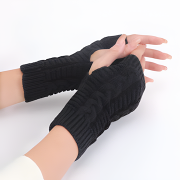 Women's elegant fishnet lace long fingerless gloves, gothic and vintage style accessory.