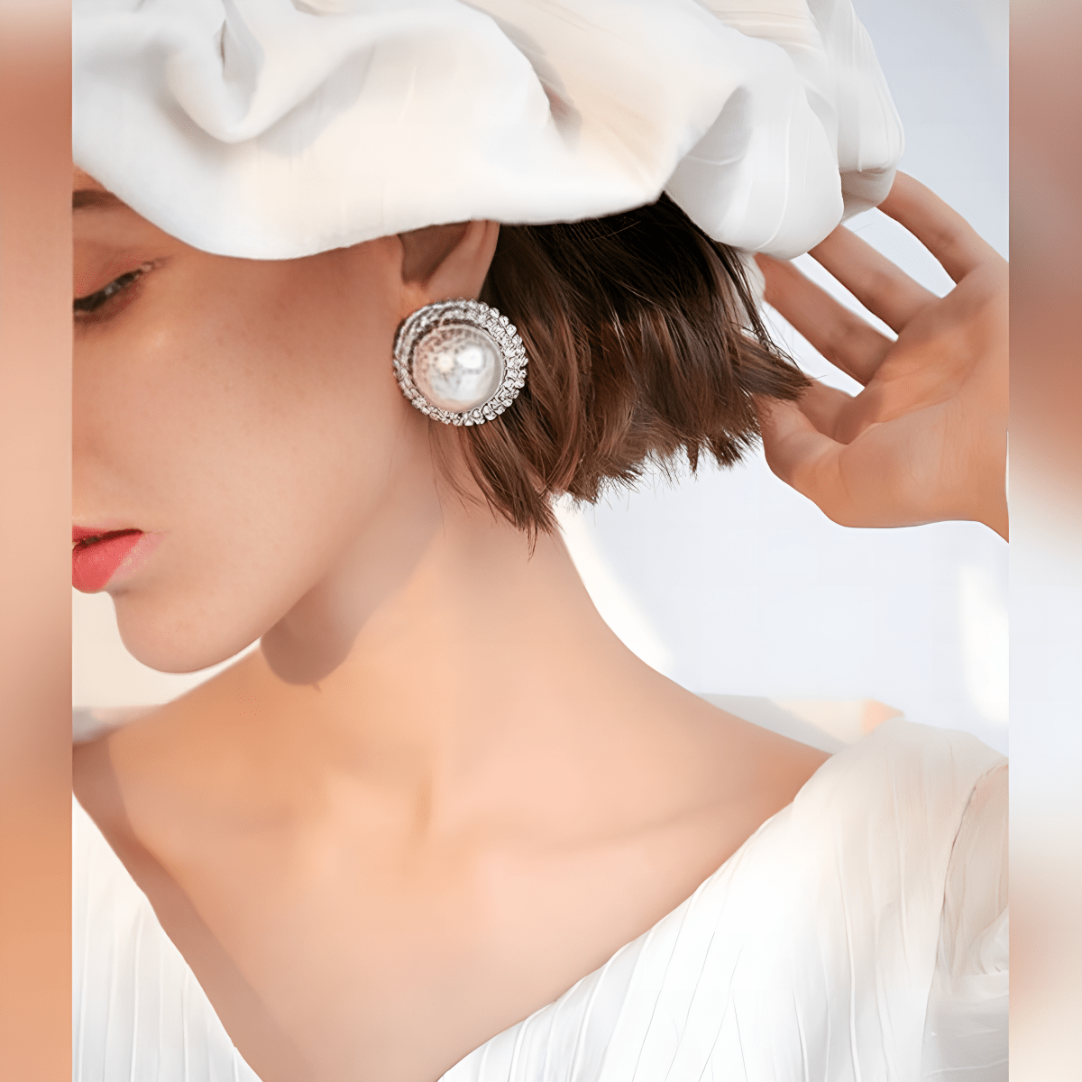 Pair Of High Quality Korean Big Pearl Tassel Elegant Stylish Earrings - Hanaya Store