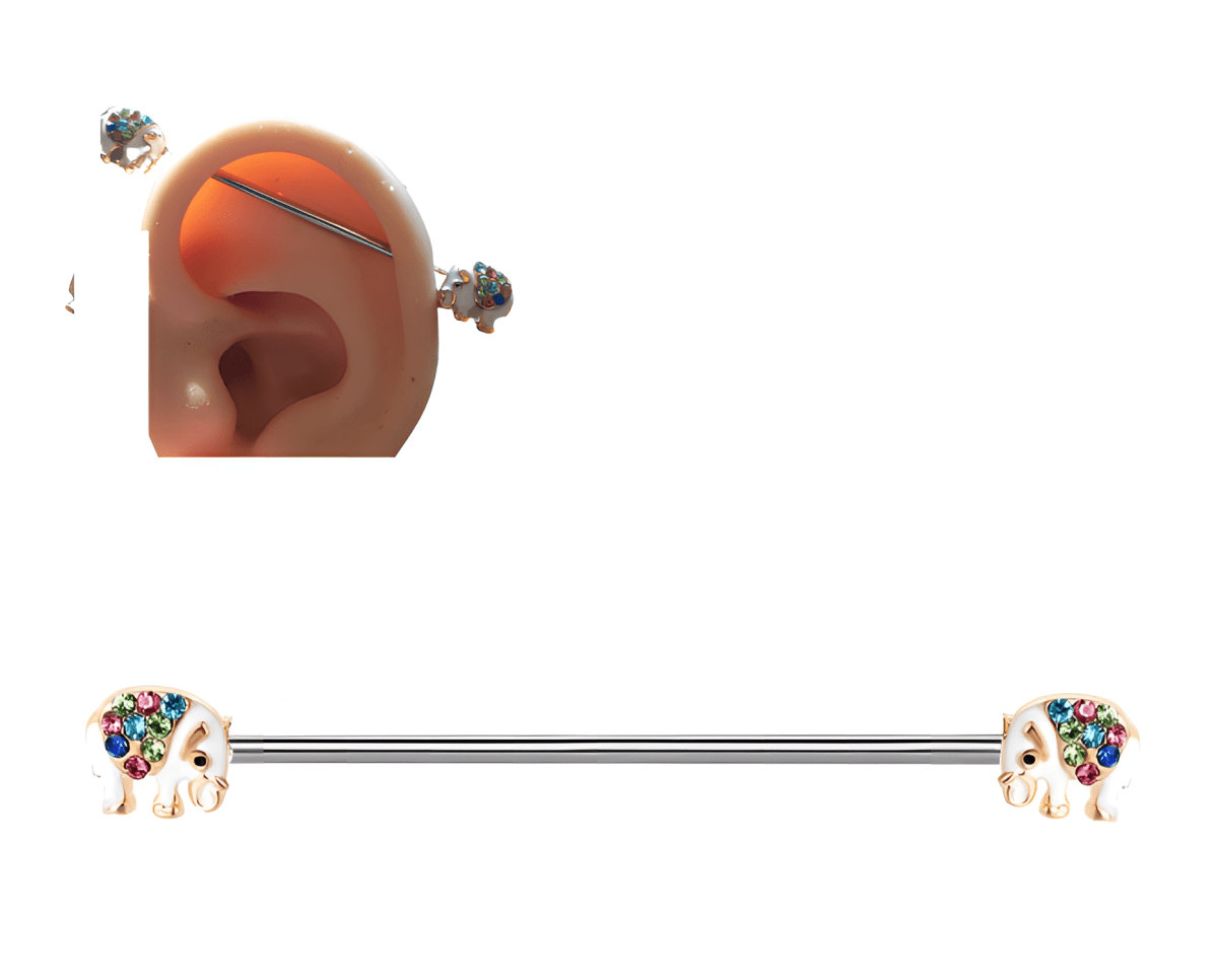 Steel 38mm Ear Plug 14G Piercing Industrial Cartilage Ear Jewelry for Everyday Wear - Hanaya Store