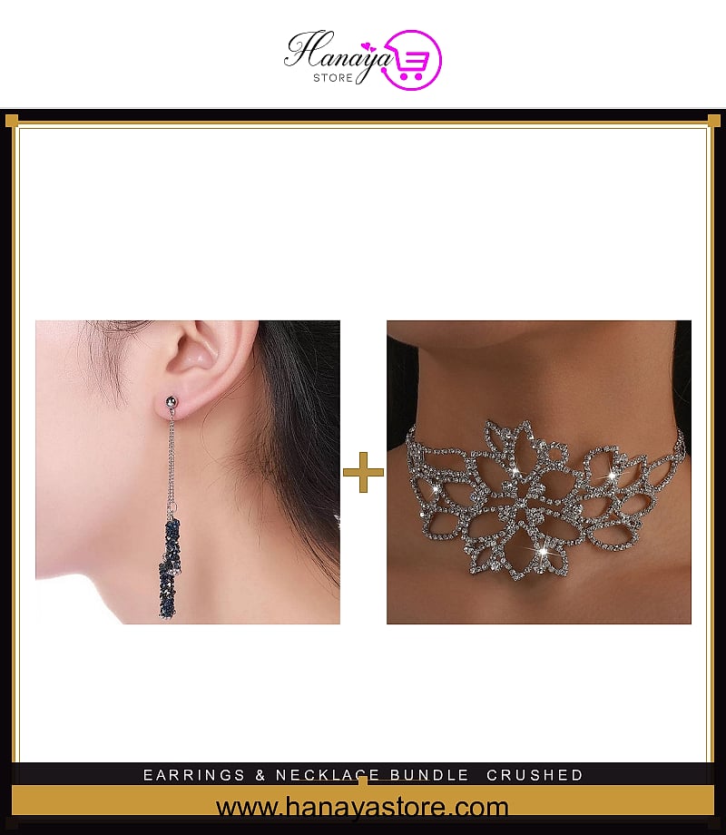 Tassel Earrings + Crystal Butterfly Necklace bundle