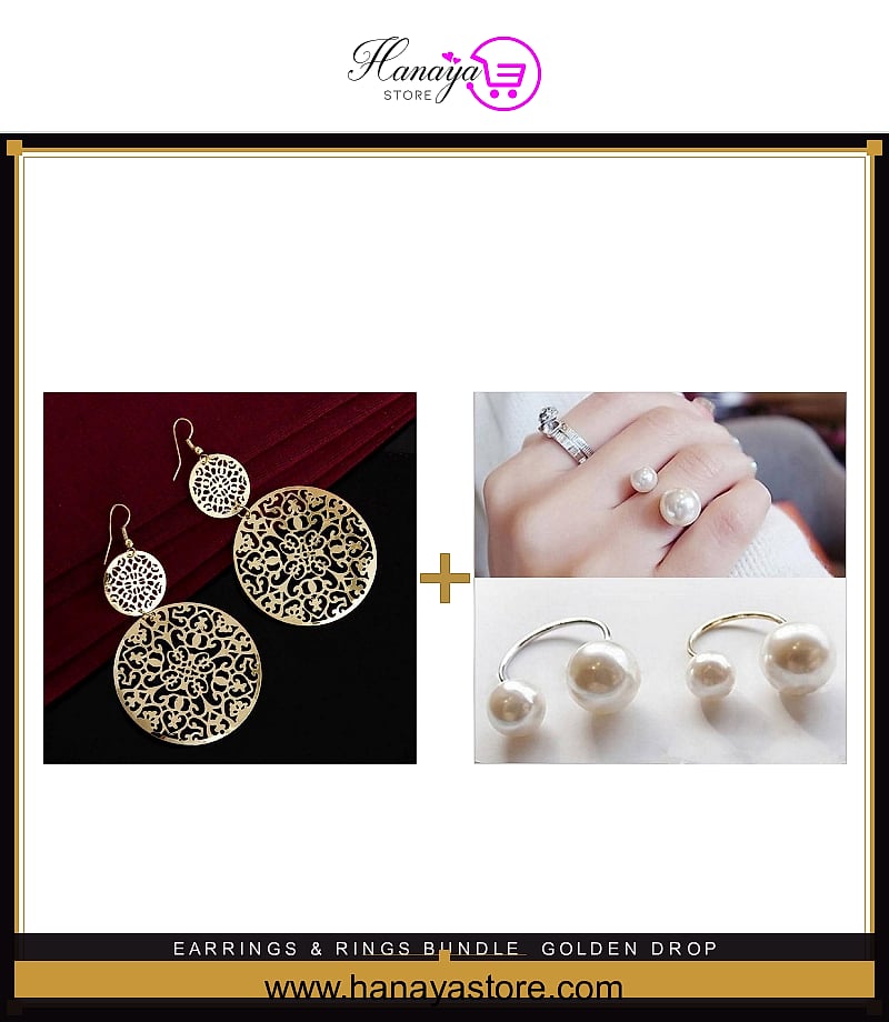 Drop Earrings + Pearl Rings bundle