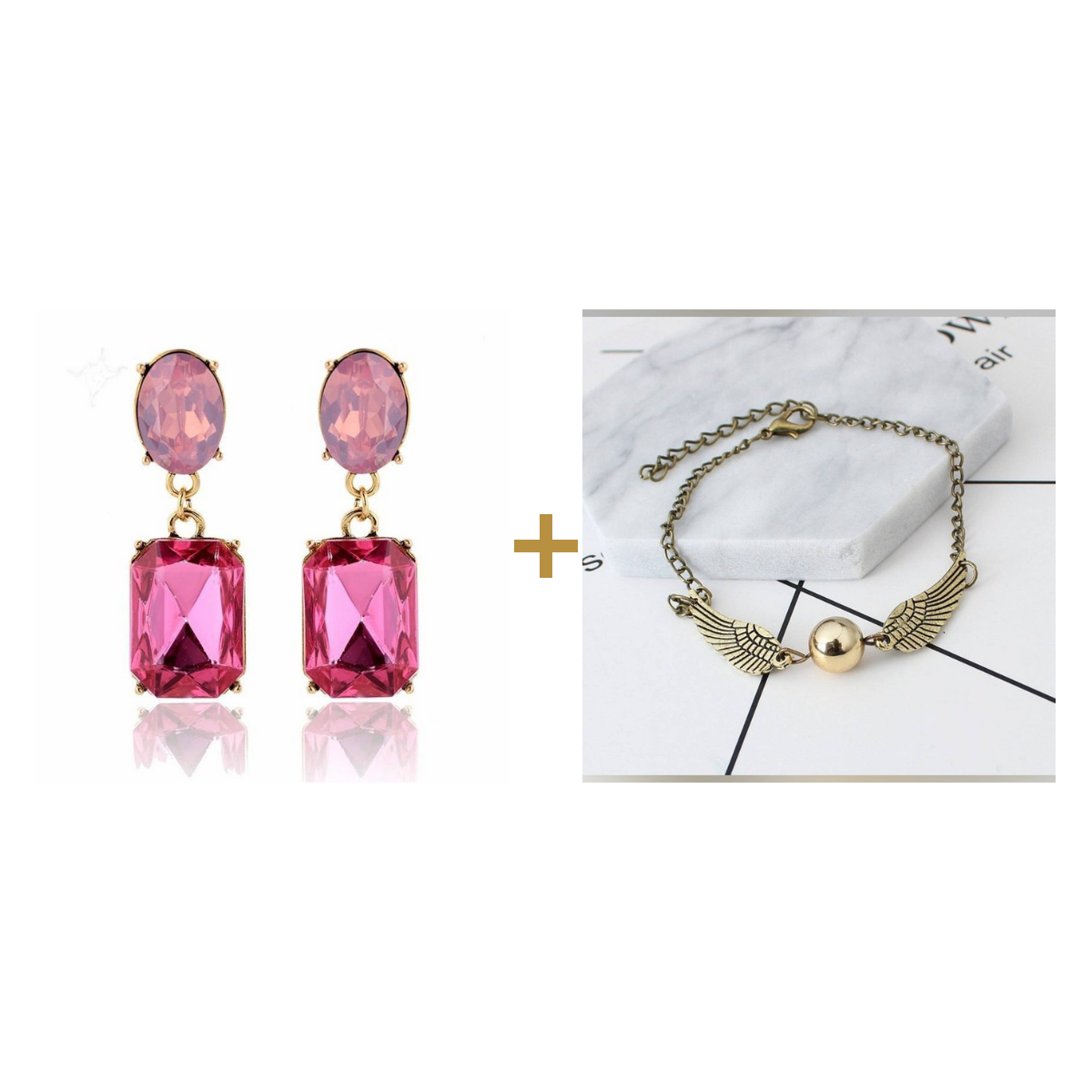 Candy Drop Earrings + Wings Bracelet bundle