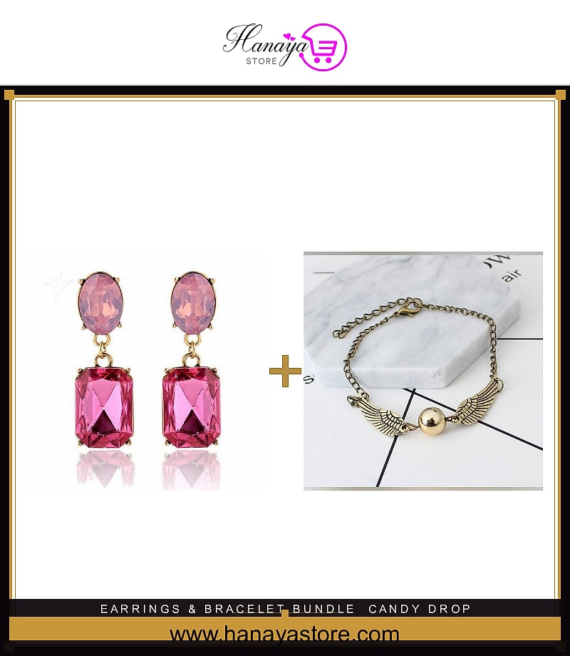 Candy Drop Earrings + Wings Bracelet bundle