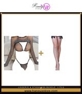 Fishnet Lingerie + Thigh High Stockings bundle