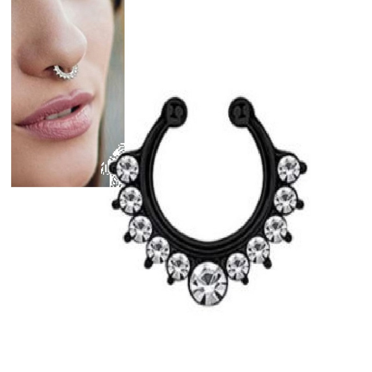Adjustable Big Size Nose Septum Ring 1pc Fashion Body Jewelry – Nath Naak Ki Bali Nose Pin Body Jewelry Pakistan | Hanaya Store