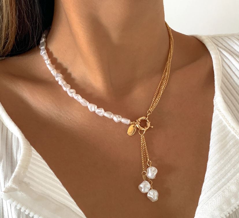 Trendy Classy Fashionable Necklace For Girls – Pendant Haar Gala Ka Zever Fashion Necklace Pakistan | Hanaya Store