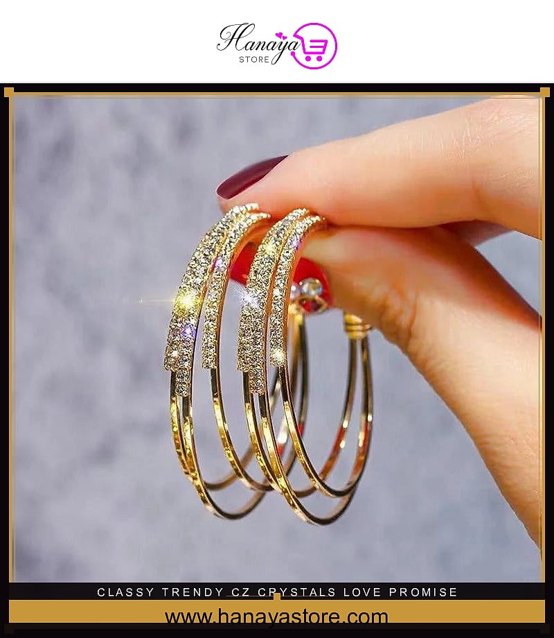 Classy Trendy Cz Crystals Love Promise Fashionable Earring – Earrings Online in Pakistan | Hanaya