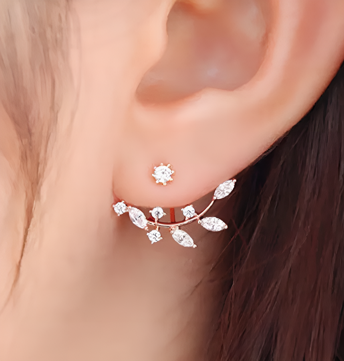 Front Back Earrings Stylish Hanging Drop & Huggie Designs Crystal Earring