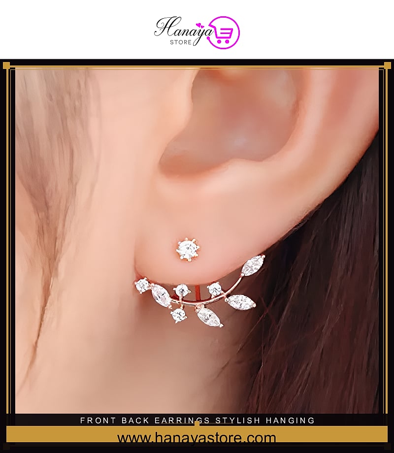 Front Back Earrings Stylish Hanging Drop & Huggie Designs Crystal Earring