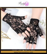 Fishnet Lace Hollow Till Wrist Elasticity Gloves Fashionable Women Gloves