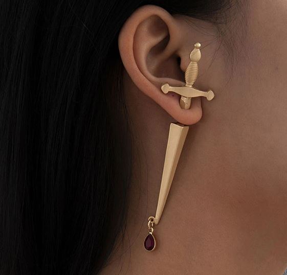 Pair of High Quality Front Back Crystal Trendy Elegant Earring For Girls – Earrings Online in Pakistan | Hanaya