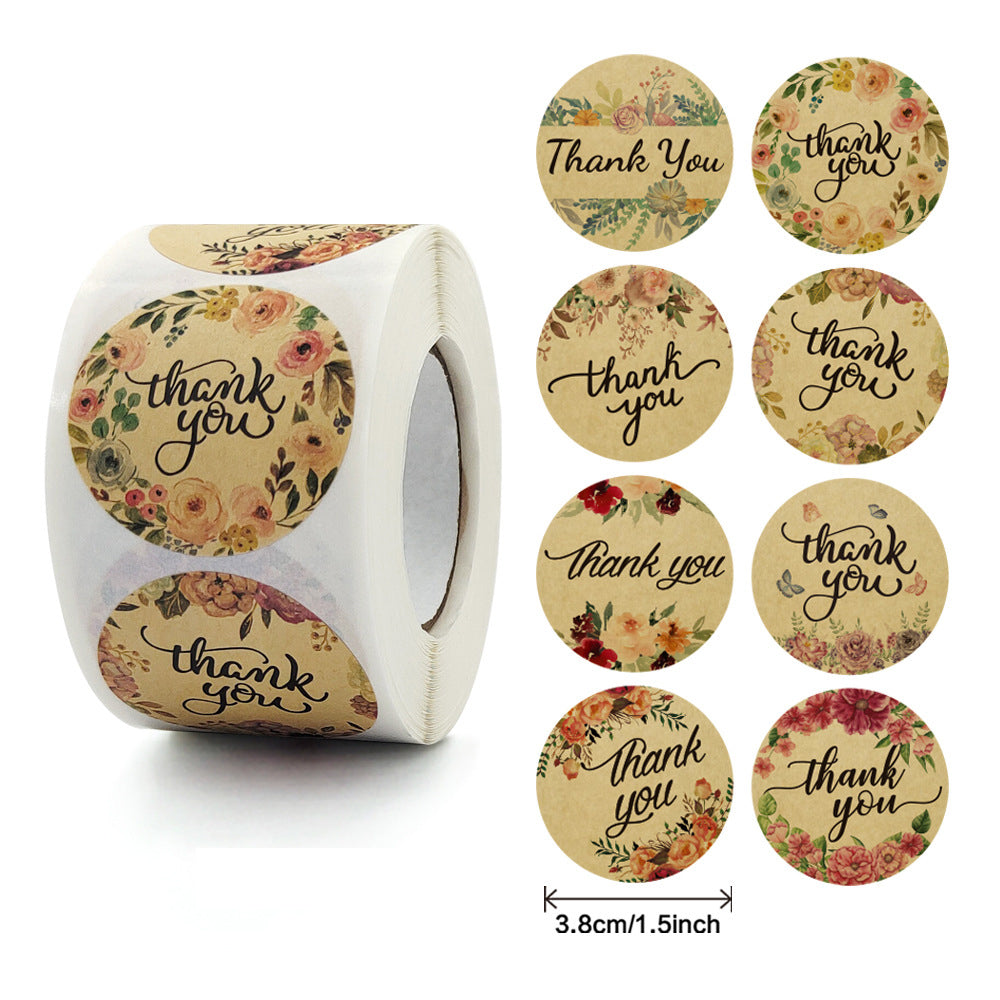 100 Pcs Thank You Stickers – 38MM Round Labels for Packaging, Gifts & Small Businesses Envelope Seal Scrapbook Round Stick...