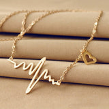 Trendy ECG Love Heartbeat Classy Elegant Necklace – Close Up – Accessories | Hanaya Pakistan