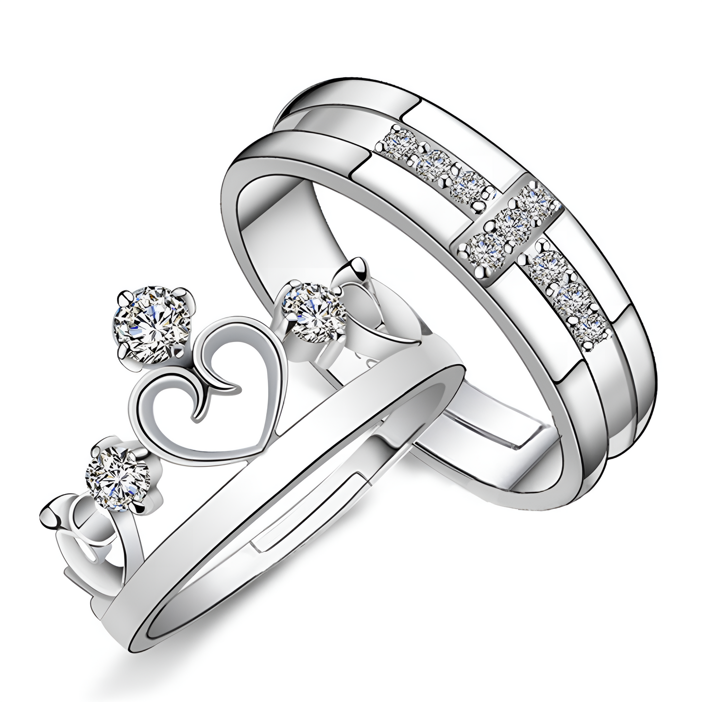 2 pieces Premium Quality Couple Rings Adjustable for Women & Men – 925 stamped Forever love Wedding & Fashion Jewelry Gifts Love rings