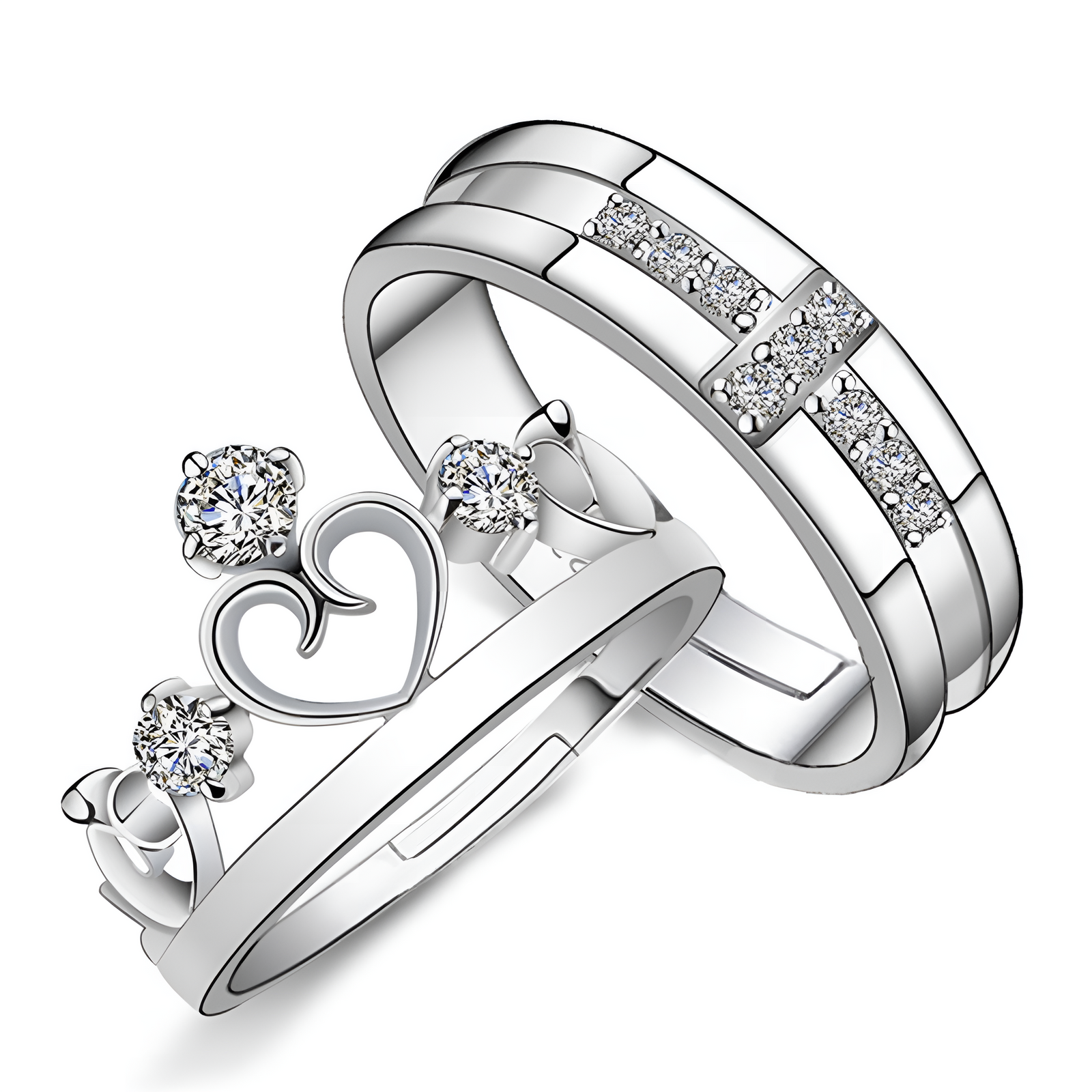 2 pieces Premium Quality Couple Rings Adjustable for Women & Men – 925 stamped Forever love Wedding & Fashion Jewelry Gifts Love rings