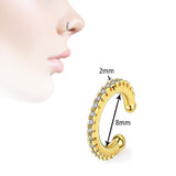 Non Piercing Clip on Thin Nose Pin Heart Love Shape Elegant Nostril Body Jewelry – Image 2 of 2
