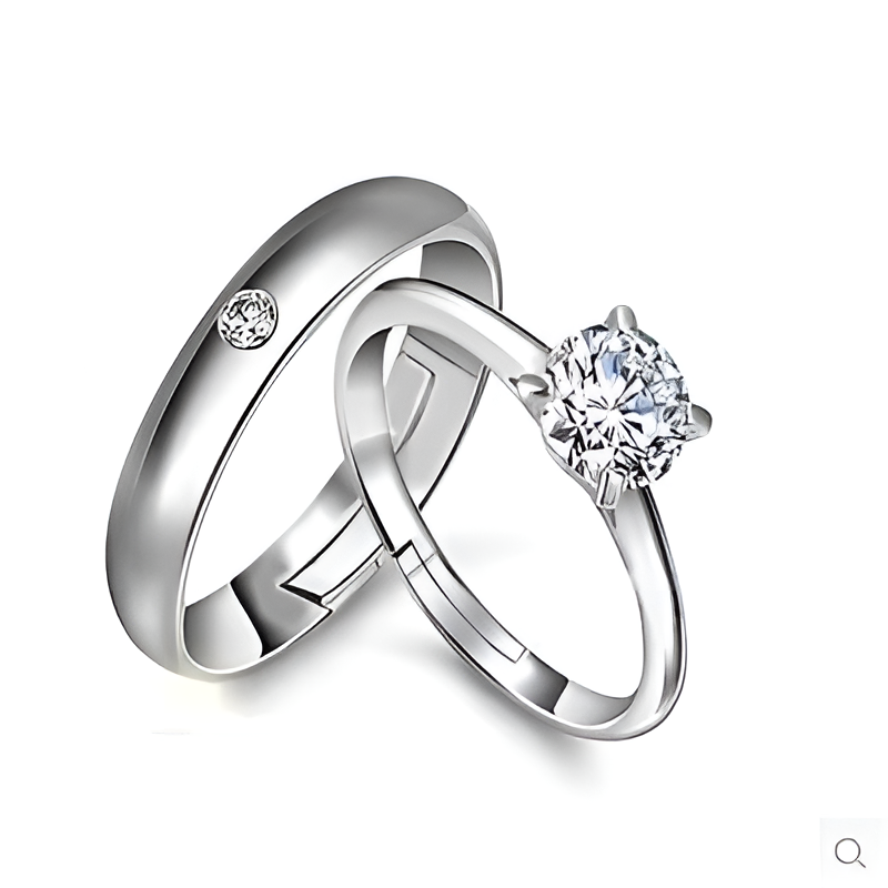2 pieces Premium Quality Couple Rings Adjustable for Women & Men – 925 stamped Forever love Wedding & Fashion Jewelry Gifts Love rings