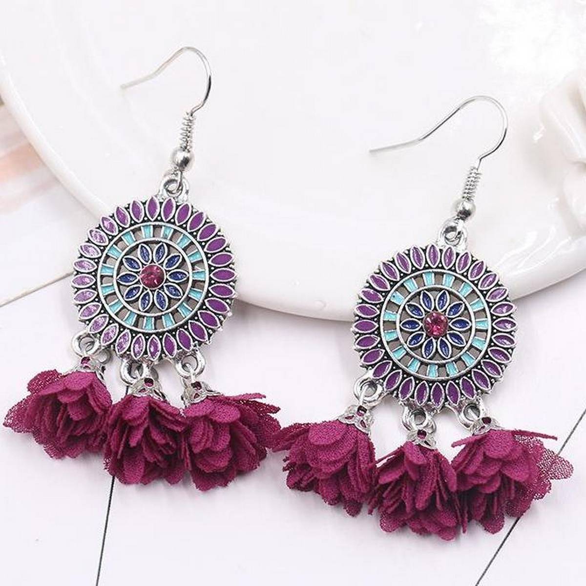 Trendy Round Classy Dangle Tassel Drop Earring – Earrings Online in Pakistan | Hanaya