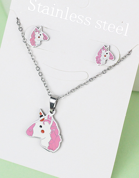Premium Quality Luxury High Quality Trendy Kids Unicorn Necklace & Earring – Accessories Online in Pakistan | Hanaya