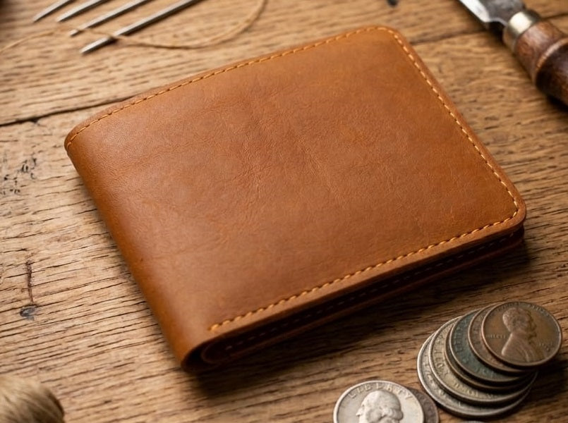 Genuine Leather Wallet for Men | Crazy Horse Pull-Up Cowhide Bifold Wallet with Card Slots & Cash Compartment