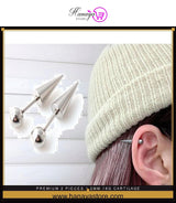 Premium 2 Pieces 1.2MM (16G) Cartilage Piercing Ball Spike Earrings – Earrings Online in Pakistan | Hanaya