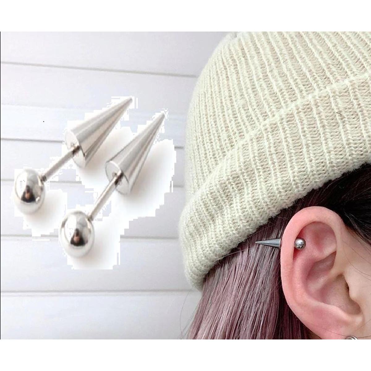 Premium 2 Pieces 1.2MM (16G) Cartilage Piercing Ball Spike Earrings – Earrings Online in Pakistan | Hanaya