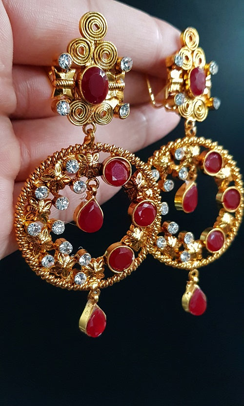Big Royal Princess Love Trendy Classy Party Wedding Earring For Girls – View 4 – Accessories | Hanaya Pakistan