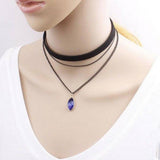 Choker Necklace Rhinestone Lace Chokers Black Necklace Big Crystal – Close Up – Accessories | Hanaya Pakistan