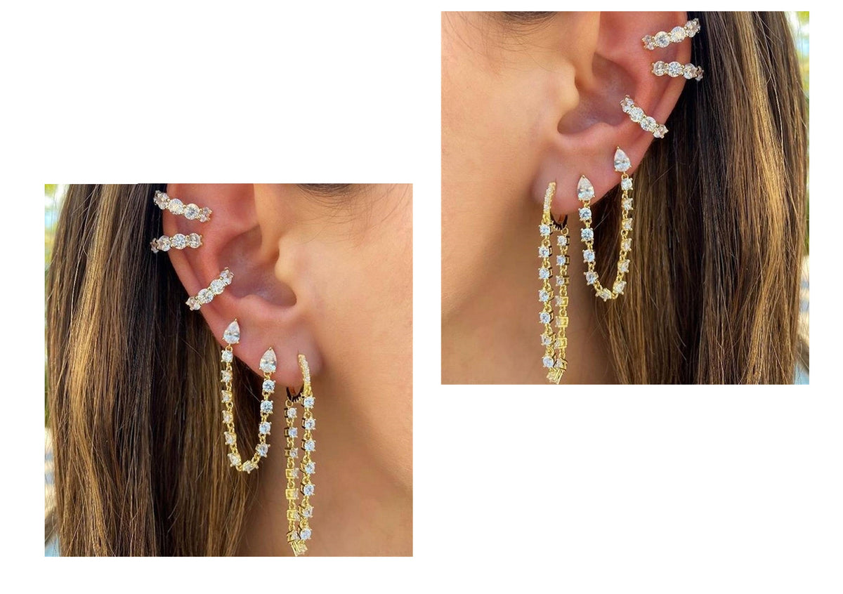 Pair Of High Quality Korean Star 10 Pcs Ear Cuff Style Elegant Stylish Fashionable Trendy Earring – Earrings Online in Pak...