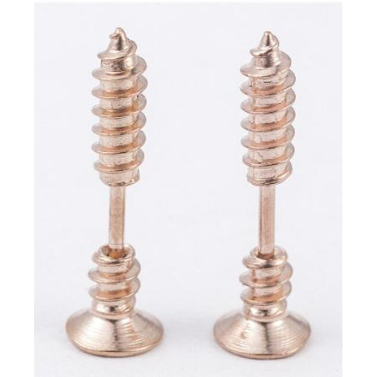 Screw Shape Earrings – Trendy Front Back Design for Women & Girls – Close Up – Earrings | Hanaya Pakistan