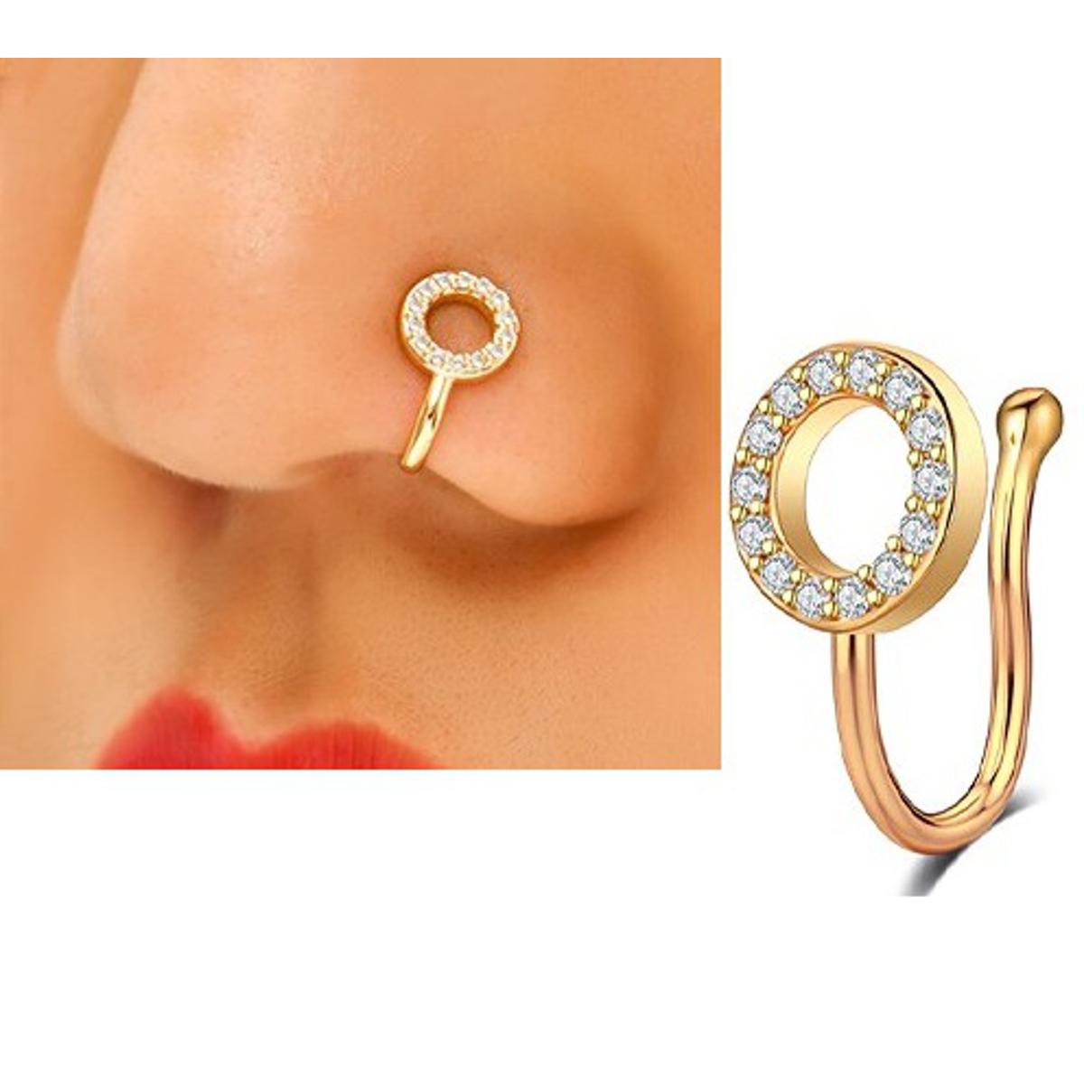 Fake Heart Nose Ring Non Piercing Clip On Nostril Stud for Party Wear – Nose Jewelry Online in Pakistan | Hanaya