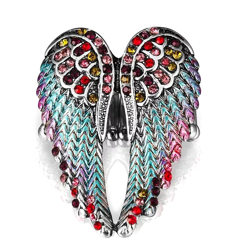 Adjustable Trendy Angel Wing Crystal Ring – Close Up – Accessories | Hanaya Pakistan