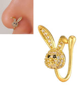 Non Piercing Elegant Nose Ring Adjustable Clip On Nose Pin with Sparkle Stone – Nose Jewelry Online in Pakistan | Hanaya