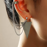 Pair Right & Left Trendy Ear Cuff Triangle Tassel Chain – Close Up – Accessories | Hanaya Pakistan