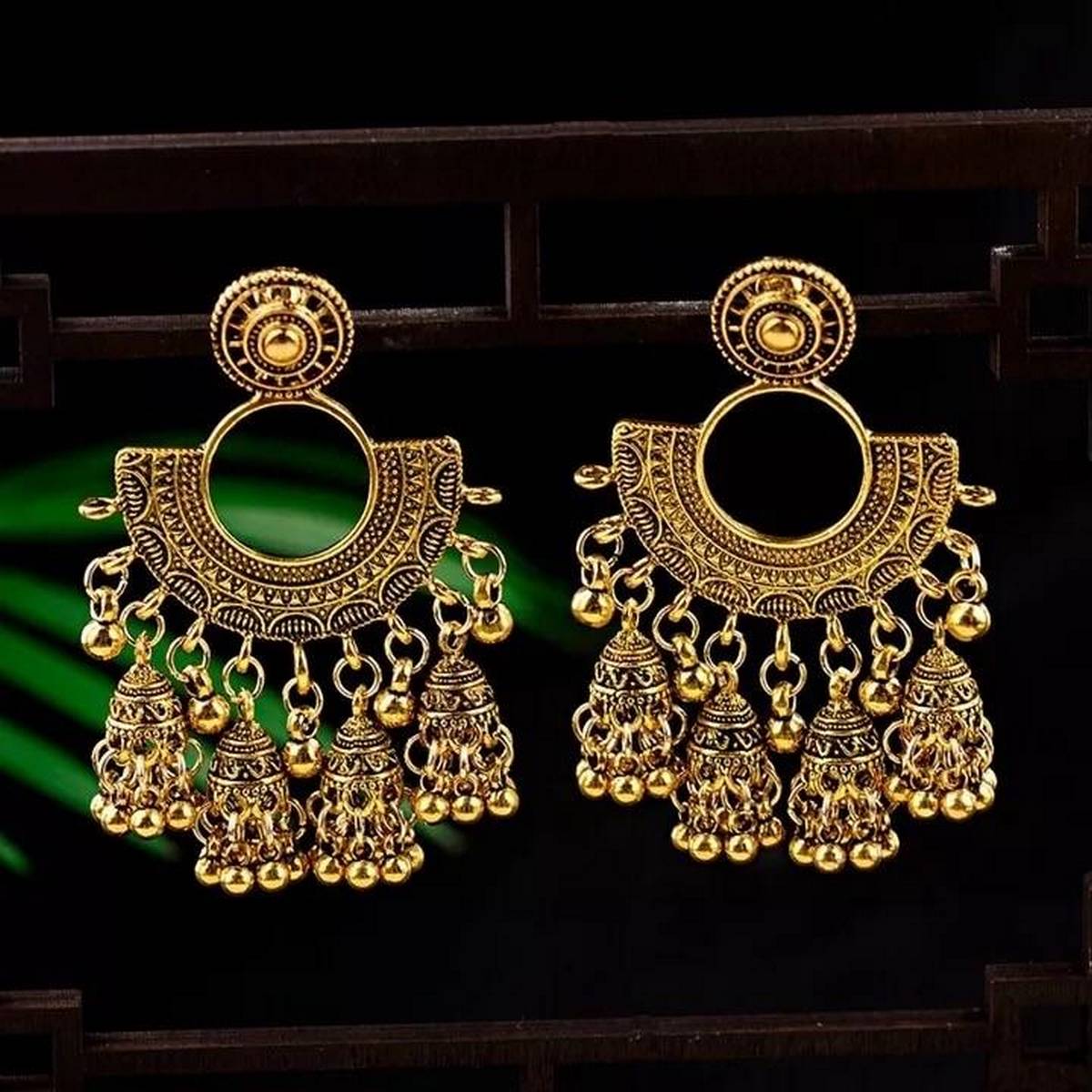 Trendy Turkish Jhumka Antique Style Tassel Earrings – Earrings Online in Pakistan | Hanaya
