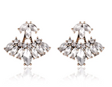 Front Back Earrings Stylish Hanging Drop & Huggie Designs Crystal Earring – Image 3 of 4