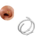 Piercing 1 PIECE 8mm Two ROW Double Ring nose Bali Piercing Nathli Long Helix Nose Ring Body Jewelry – Lifestyle – Buy Acc...