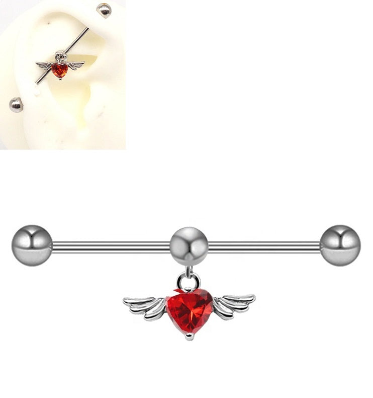 Trendy Steel 38mm Ear Plug 16G 1.2mm Barbell Piercing Industrial Cartilage Ear Jewelry for Daily Wear – Earrings Online in...