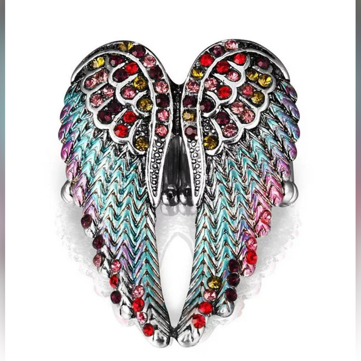 Adjustable Trendy Angel Wing Crystal Ring – Close Up – Accessories | Hanaya Pakistan