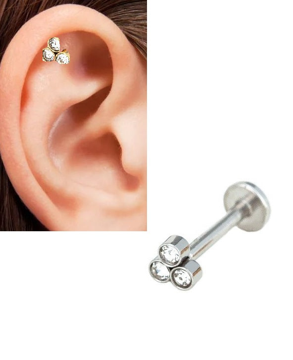 Small Crystal Style 1 Piece Crystal Trendy Classy Cartilage Helix Stud Piercing Steel Earring – Close Up – Accessories | H...