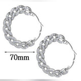 Big Light Weight Chain 70MM High Quality Exquisite Crystal Stylish Earring – Close Up – Accessories | Hanaya Pakistan