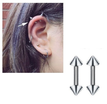 Steel 3mm Pair Ear Plug Piercing Spike Closure Cartilage Ear Jewelry – Earrings Online in Pakistan | Hanaya