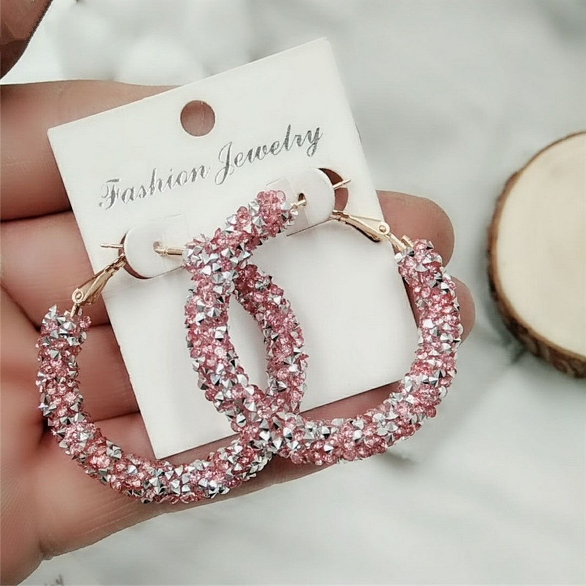 Elegant Shinny Rhinestone Trendy Earring Round Shaped For Girls – Image 5 of 5