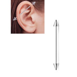 Thin 1.2mm (16G) Steel 38 mm Ear Plug Arrow Piercing Barbell Industrial Cartilage Ear Jewelry – Close Up – Accessories | H...