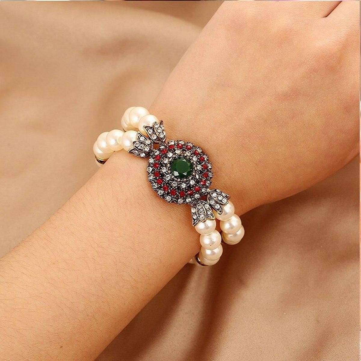 Trendy Classy Multi Layered Big Shinny Zircon Bracelet – bracelet Online in Pakistan | Hanaya
