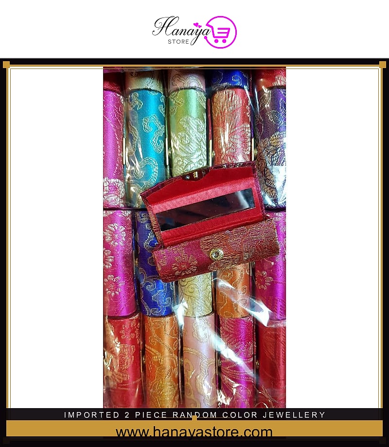 Imported 2 Piece Random Color Jewellery Set/ Lip stick Gift box with Mirror – Accessories Online in Pakistan | Hanaya