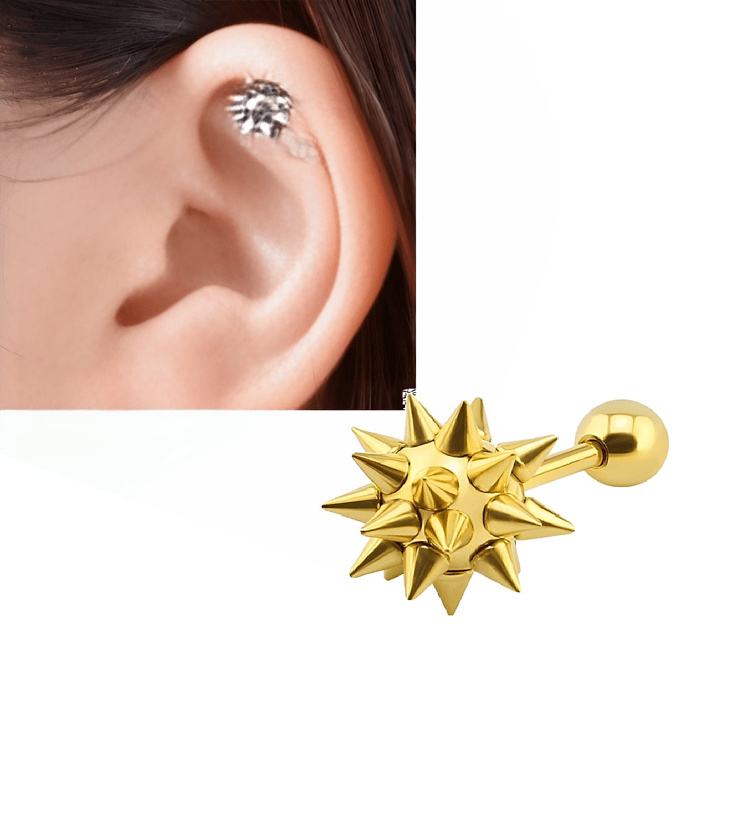 1 LOBE ORBITAL Piece SNUG Trendy Spike Style Classy HELIX Cartilage ROOK Helix Stud Piercing TRAGUS DAITH Earring – Earrin...