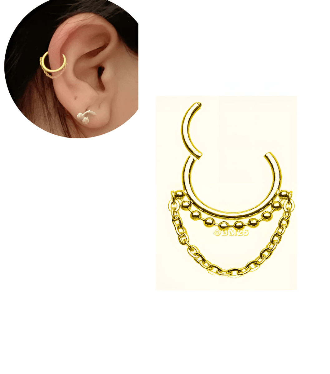 1 LOBE SNUG ORBITAL Piece 10MM TRAGUS Hinged Earring ROOK Clicker DAITH Piercing HELIX Cartilage Helix Earring - Hanaya Store