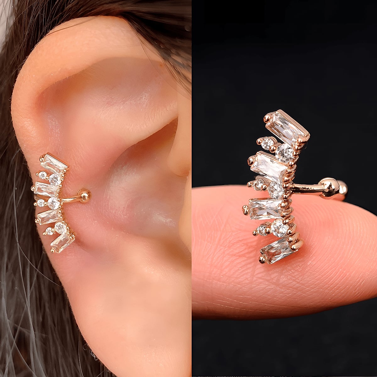 1 Piece Adjustable Ear Cuff Zircon Plated High Quality No Piercing Fashionable Elegant Jewelry – Earrings Online in Pakist...
