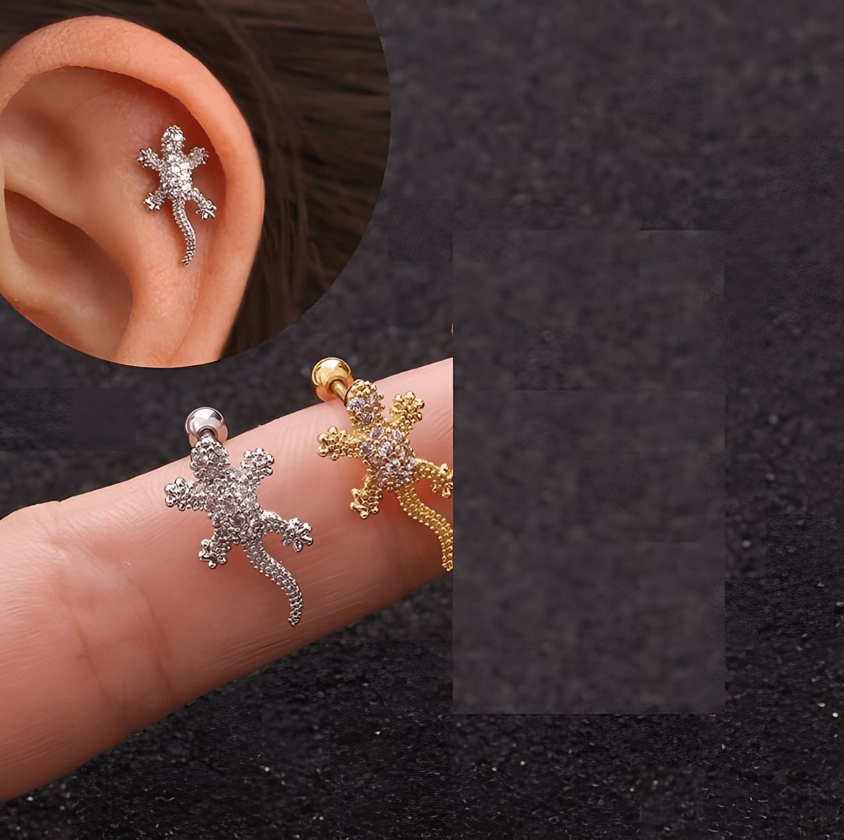 1 Piece Cartilage 6mm ORBITAL Long Helix 0.8mm HELIX LOBE TRAGUS Stud SNUG Crystal Tragus Piercing Earring DAITH ROOK – Ea...